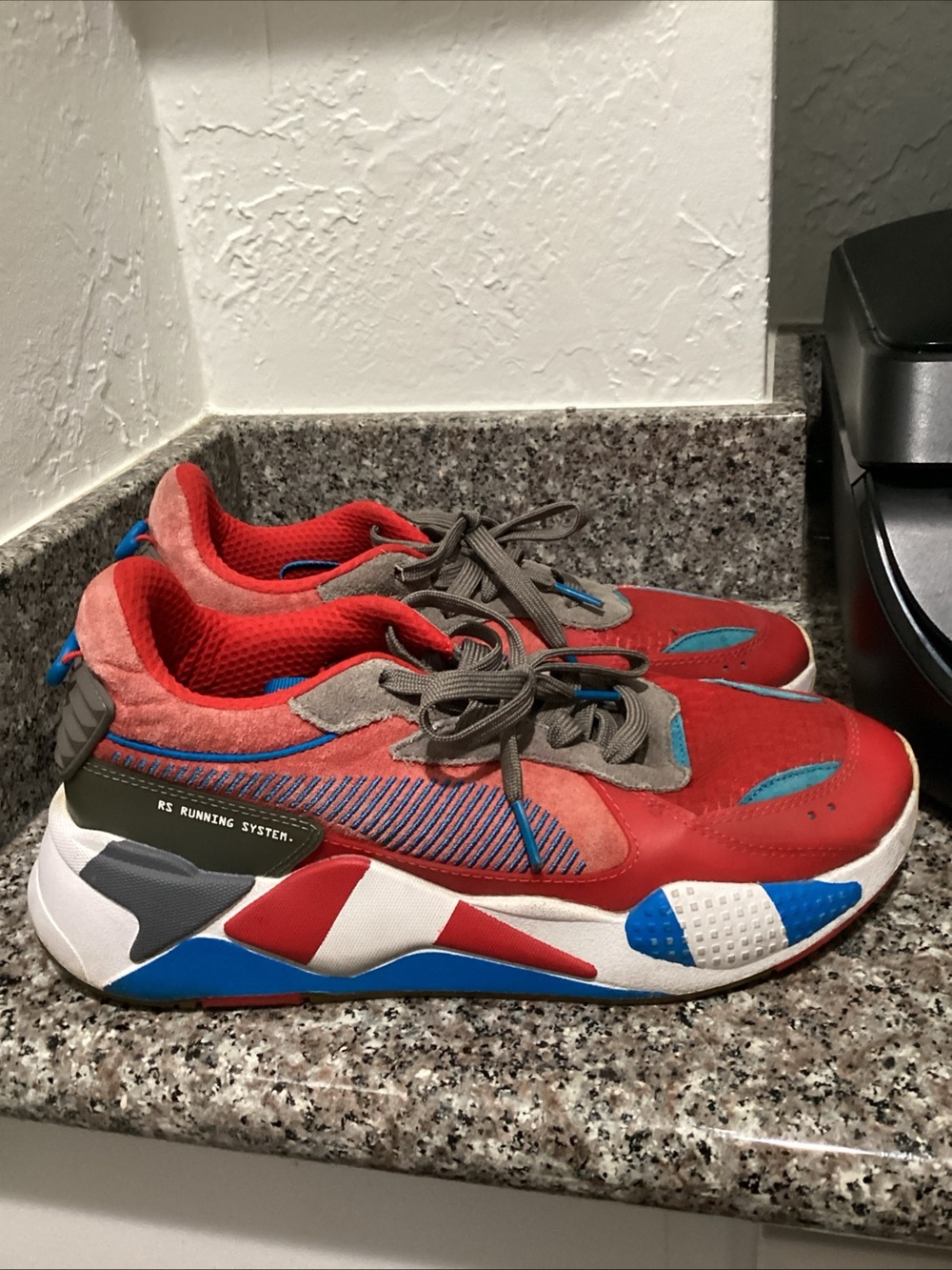 Puma Red, Blue & Gray RS-Style Sneakers